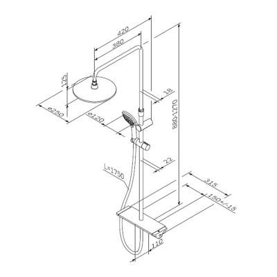 Будкрам купить Spirit V2.0 душ.система, набор: зм-ч для душа термостат, верхн. душ d 250 мм, ручн. Spirit V2.0 душ.система, набор: зм-ч для душа термостат, верхн. душ d 250 мм, ручн. 2