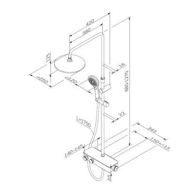 Будкрам купить Inspire V2.0, душ. система, набор: зм-ч для душа термостат, верхний душ d 250 мм, ручн Inspire V2.0, душ. система, набор: зм-ч для душа термостат, верхний душ d 250 мм, ручн 2