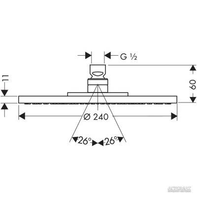 Будкрам купити Axor Верхній душ-240 Axor Верхній душ-240 3