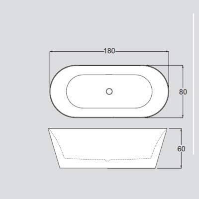 Будкрам купити INKA Ванна окремостояча овальна 180х80, білий INKA Ванна окремостояча овальна 180х80, білий 2