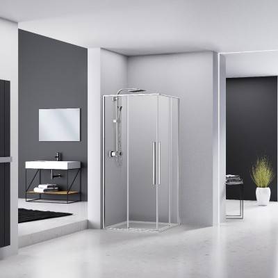 Будкрам купити ART Кабіна душова, квадратна, розсувна, колір - хром, 90х90, без піддона, скло прозоре ART Кабіна душова, квадратна, розсувна, колір - хром, 90х90, без піддона, скло прозоре 3