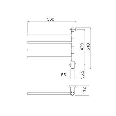 Будкрам купить  Flex I 4/550 электрический полотенцесушитель 40 W хром  Flex I 4/550 электрический полотенцесушитель 40 W хром 2