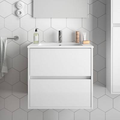 Будкрам купить NOJA 600 Комплект мебели для ванной комнаты: тумба под раков. 600мм раковина 610х460, цвет белый глянец