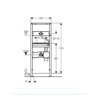 Будкрам купити Duofix Рама для умивальника та настінного змішувача, для прихованого функціонального блока, висота 130 см Duofix Рама для умивальника та настінного змішувача, для прихованого функціонального блока, висота 130 см 2