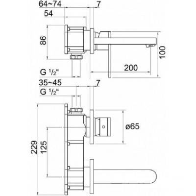 Будкрам купить Смеситель для раковины со стены Смеситель для раковины со стены 2