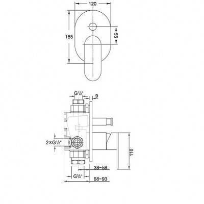Будкрам купить Внешняя часть смесителя для ванны Внешняя часть смесителя для ванны 2