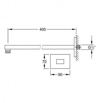 Будкрам купить Держатель-400 верхнего душа Держатель-400 верхнего душа 2