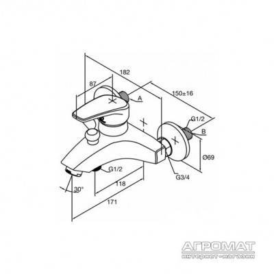 Будкрам купить ELARA Смеситель для ванны/душа ELARA Смеситель для ванны/душа 2