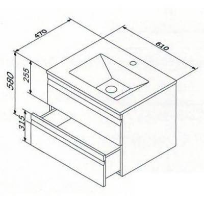 Будкрам купить Spirit S база с раковиной на подвесная 60 см, белый глянец  Spirit S база с раковиной на подвесная 60 см, белый глянец  2
