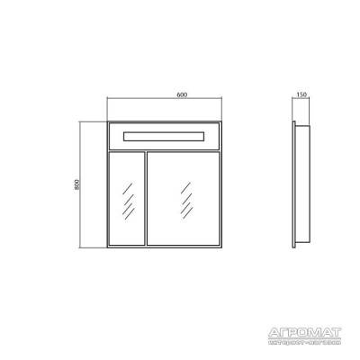 Будкрам купити 02596 НІКА Дзеркальна шафка-60, з підсв., венге 02596 НІКА Дзеркальна шафка-60, з підсв., венге 3