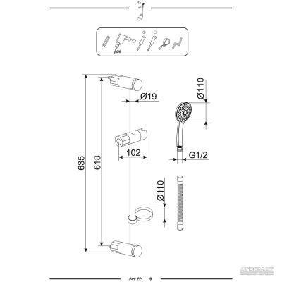 Будкрам купить SENSE Душевой комплект 3ф. SENSE Душевой комплект 3ф. 2
