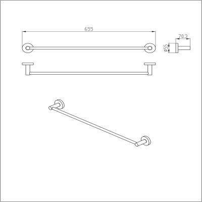 Будкрам купить AURORA Полотенцедержатель, хром AURORA Полотенцедержатель, хром 2