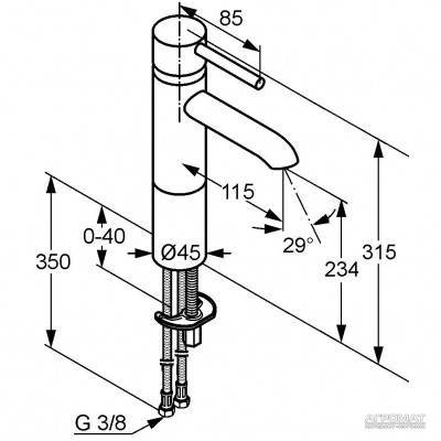 Будкрам купить Bozz 234 Смеситель для раковины, высота вилива 234мм Bozz 234 Смеситель для раковины, высота вилива 234мм 3