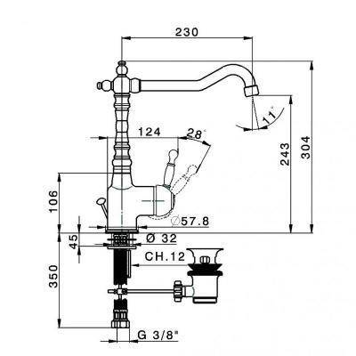 Будкрам купить Charlestone Смеситель для раковины высокий бронза Charlestone Смеситель для раковины высокий бронза 2