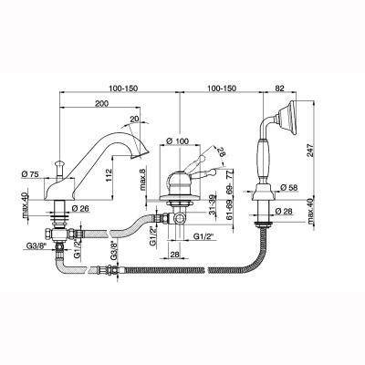 Будкрам купити Charlestone Змішувач д/ванни врізний на 3 отв., хром Charlestone Змішувач д/ванни врізний на 3 отв., хром 2