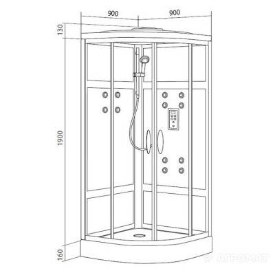 Будкрам купити JOY Гідромассажна кабіна 90х90 см (4уп) JOY Гідромассажна кабіна 90х90 см (4уп) 2