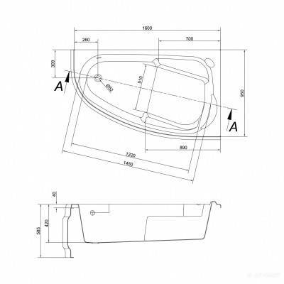 Будкрам купити JOANNA Ванна 160x95 права JOANNA Ванна 160x95 права 2