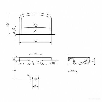 Будкрам купити PURE Раковина-70 отв. меб. PURE Раковина-70 отв. меб. 2