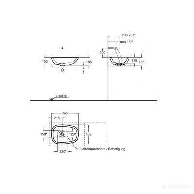 Будкрам купить Citterio Умывальник-столешница 560х400мм, без отв. под смеситель, без перелива Citterio Умывальник-столешница 560х400мм, без отв. под смеситель, без перелива 3