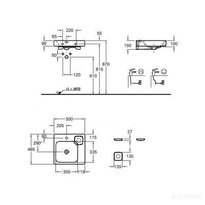 Будкрам купить iCon Умывальник с отв. под смеситель 500x485 мм, белый декоративная мыльница дело iCon Умывальник с отв. под смеситель 500x485 мм, белый декоративная мыльница дело 2