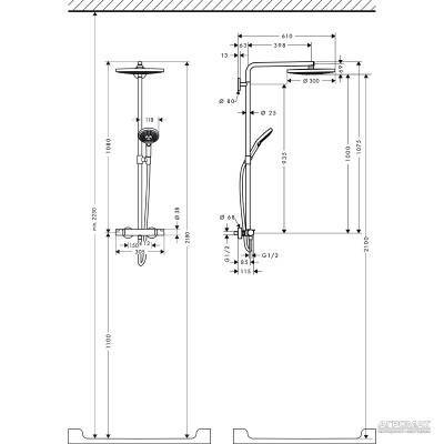 Будкрам купити Raindance Select S 300 2jet Душова система д/душа Raindance Select S 300 2jet Душова система д/душа 2