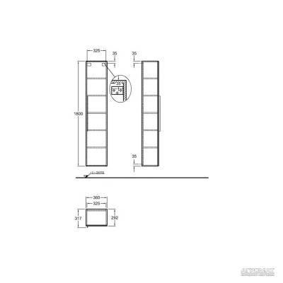 Будкрам купить iCon Шкафчик высокая 360x1800x309 мм, крепление дверей слева/справа белый глянец, лак iCon Шкафчик высокая 360x1800x309 мм, крепление дверей слева/справа белый глянец, лак 2