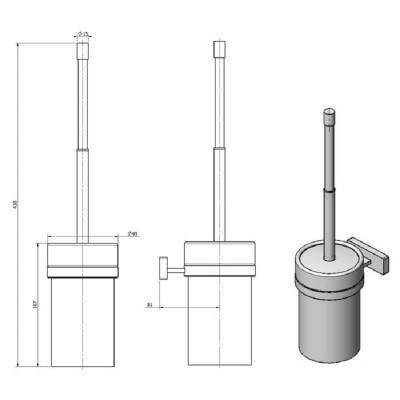Будкрам купить UNIQUE Щетка для унитаза, керамика хром UNIQUE Щетка для унитаза, керамика хром 2