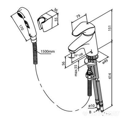 Будкрам купить SPACE Смеситель для раковины с бидеткой, хром SPACE Смеситель для раковины с бидеткой, хром 2