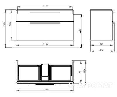 Будкрам купити TRAFFIC шафка під умивальник 120см платиновий глянець TRAFFIC шафка під умивальник 120см платиновий глянець 2