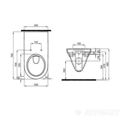 Будкрам купити NOVA PRO Унітаз підвісний для людей з обмеженими фізичними можливостями, довжина 70см NOVA PRO Унітаз підвісний для людей з обмеженими фізичними можливостями, довжина 70см 5