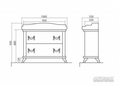 Будкрам купити 12762 АРТ ДЕКО Тумба з раковиною-100 "1837", горіх італійський 12762 АРТ ДЕКО Тумба з раковиною-100 "1837", горіх італійський 2
