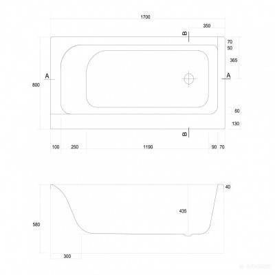 Будкрам купити SMART Ванна прямокутна з ніжками 170x80 права SMART Ванна прямокутна з ніжками 170x80 права 3