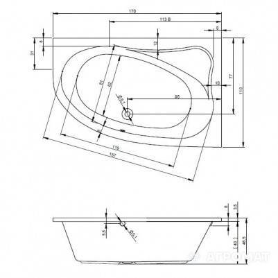 Будкрам купить LYRA 170 R Ванна права LYRA 170 R Ванна права 3