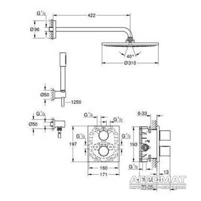 Будкрам купити Grohtherm 3000 Cosmopolitan Набір д/комплектації душу, хром Grohtherm 3000 Cosmopolitan Набір д/комплектації душу, хром 2