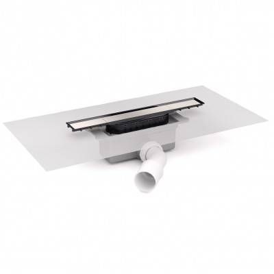 Будкрам купить Душевой канал 35 с сифоном и накладкой, с горизонтальным выводом, хром