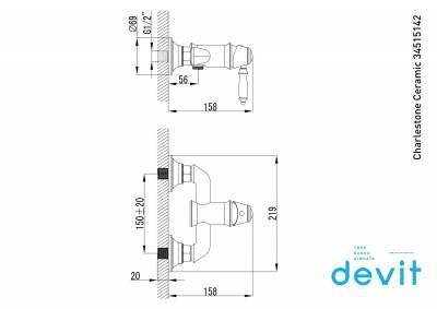 Будкрам купити Charlestone Ceramic Змішувач для душу, хром Charlestone Ceramic Змішувач для душу, хром 2