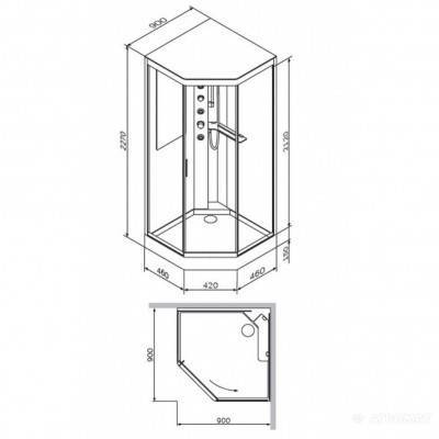 Будкрам купить Gem кабина г/м, 90х90 профиль белый, стекло прозрачное Gem кабина г/м, 90х90 профиль белый, стекло прозрачное 2