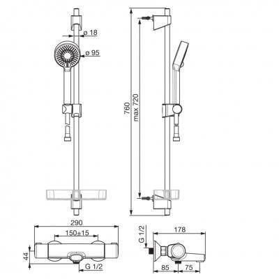 Будкрам купить Nova Смеситель для ванны/душа с душ.набором Nova Смеситель для ванны/душа с душ.набором 2
