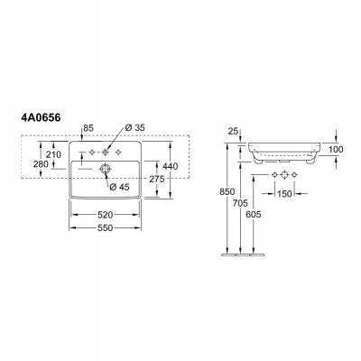 Будкрам купити AVENTO Раковина 55см AVENTO Раковина 55см 2