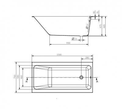 Будкрам купити CREA Ванна прямокутна 150x75 + ніжки PW04 CREA Ванна прямокутна 150x75 + ніжки PW04 3