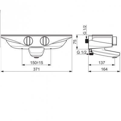 Будкрам купить ESTETA Смеситель для ванны/душа, термостатический, хром/белый ESTETA Смеситель для ванны/душа, термостатический, хром/белый 2