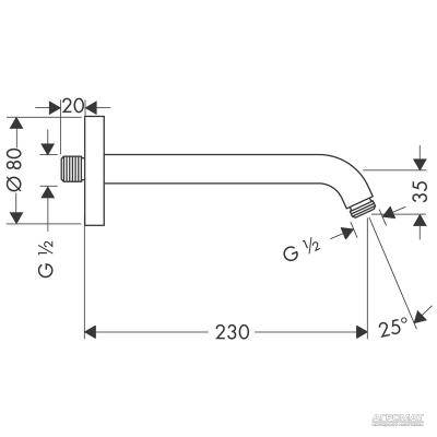 Будкрам купити Тримач-230 верхнього душа Тримач-230 верхнього душа 2
