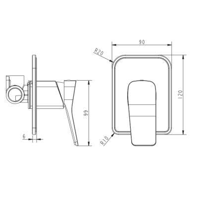 Будкрам купити UP Змішувач прихованого монтажу д/душу, чорний матовий UP Змішувач прихованого монтажу д/душу, чорний матовий 2