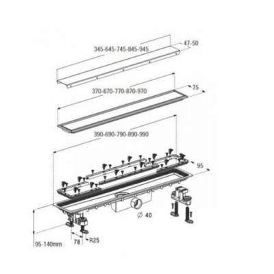 Будкрам купити Душовий канал  з реверсною решіткою, 800 мм Душовий канал  з реверсною решіткою, 800 мм 2