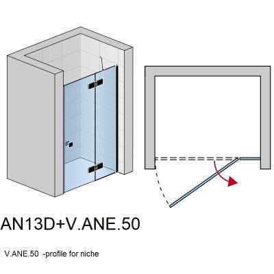Будкрам купити Annea Душові дверцята кріплення справа,хром/прозоре скло Annea Душові дверцята кріплення справа,хром/прозоре скло 2
