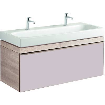 Будкрам купить Citterio Тумба под умывальник 120 см, с 1 висув.ящиком, корпус: свет.дуб; фасад: стеклянная панель серо-коричневого цвета