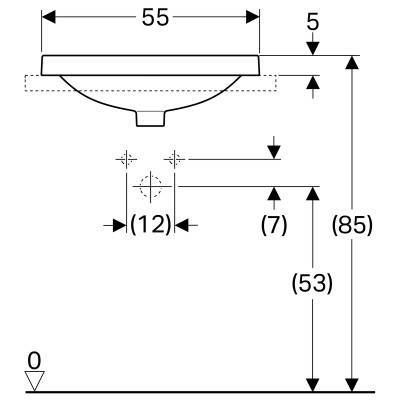Будкрам купити VariForm Умивальник овальний, 55х40см, що вбуд.в стільницю, без отв. під змішувач, з переливом, глазурований знизу,  білий глянець VariForm Умивальник овальний, 55х40см, що вбуд.в стільницю, без отв. під змішувач, з переливом, глазурований знизу,  білий глянець 3