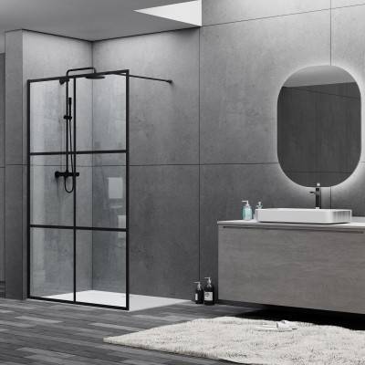 Будкрам купити ART Душове огородження 1200, чорний матовий, без піддона, скло прозоре