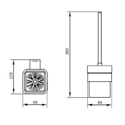 Будкрам купить Помпеи Щетка для унитаза, нержавеющая сталь, стекло сатин/черный мат. Помпеи Щетка для унитаза, нержавеющая сталь, стекло сатин/черный мат. 2