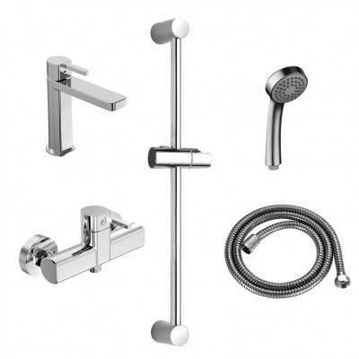 Будкрам купити SHOW Набір змішувачів (Змішувач для раковини, змішувач для душу, штанга, шланг, ручний душ)